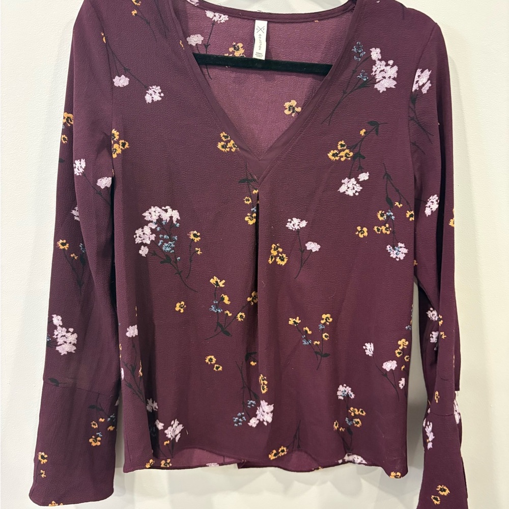 Gentle Fawn Burgundy Floral Blouse